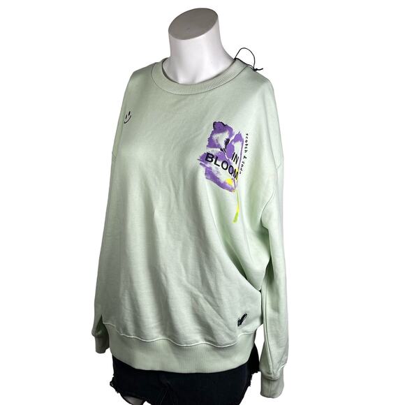 Scotch & Soda Sweatshirt Womens Large In Bloom Mint Green 100% Organic Cotton - Picture 3 of 8